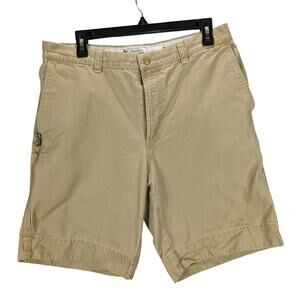 Columbia Shorts Mens 33 Tan Khaki Brown Chino Fishing Hiking Outdoor Cotton READ